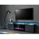 Cama RTV EVA cabinet with electric fireplace 180x40x52 cm graphite/glossy graphite Cama RTV EVA cabinet with electric fireplace 180x40x52 cm graphite/glossy graphite