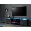 Cama RTV EVA cabinet with electric fireplace 180x40x52 cm graphite/glossy graphite Cama RTV EVA cabinet with electric fireplace 180x40x52 cm graphite/glossy graphite
