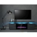 Cama RTV EVA cabinet with electric fireplace 180x40x52 cm graphite/glossy graphite Cama RTV EVA cabinet with electric fireplace 180x40x52 cm graphite/glossy graphite