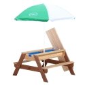 AXI Nick Sand & Water Picnic Table Brown with Umbrella Smilšu un ūdens galds AXI Nick Sand & Water Picnic Table Brown with Umbrella Smilšu un ūdens galds