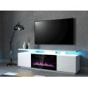 Cama RTV EVA cabinet with electric fireplace 180x40x52 cm white/gloss white