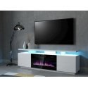 Cama RTV EVA cabinet with electric fireplace 180x40x52 cm white/gloss white