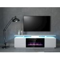 Cama RTV EVA cabinet with electric fireplace 180x40x52 cm white/gloss white