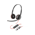 Poly Blackwire 3220 Stereo USB-C Black Headset +USB-C/A Adapter