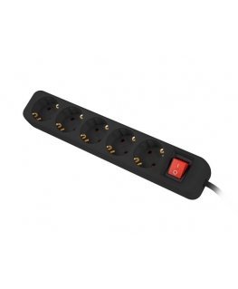 Lanberg PS1-05F-0300-BK jatkojohto 3 m 5 AC-pistorasia(a) Sisätila Musta