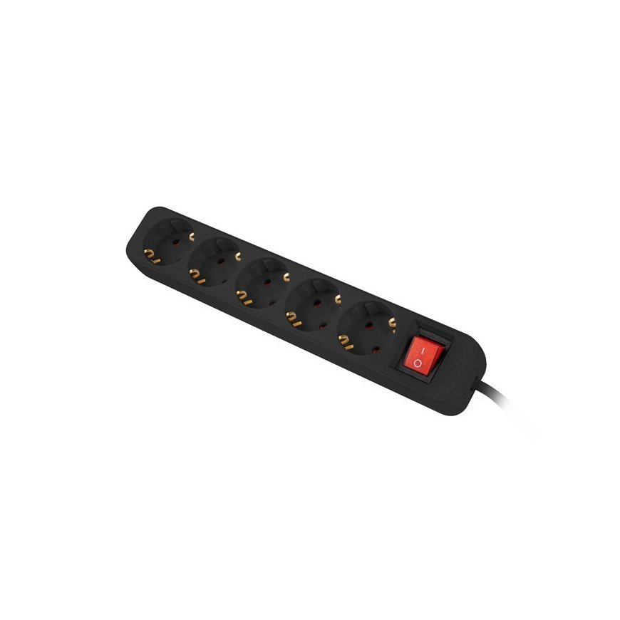 Lanberg PS1-05F-0300-BK pagarinātājs 3 m 5 Maiņstrāvas izvade (-s) Iekštelpas Melns