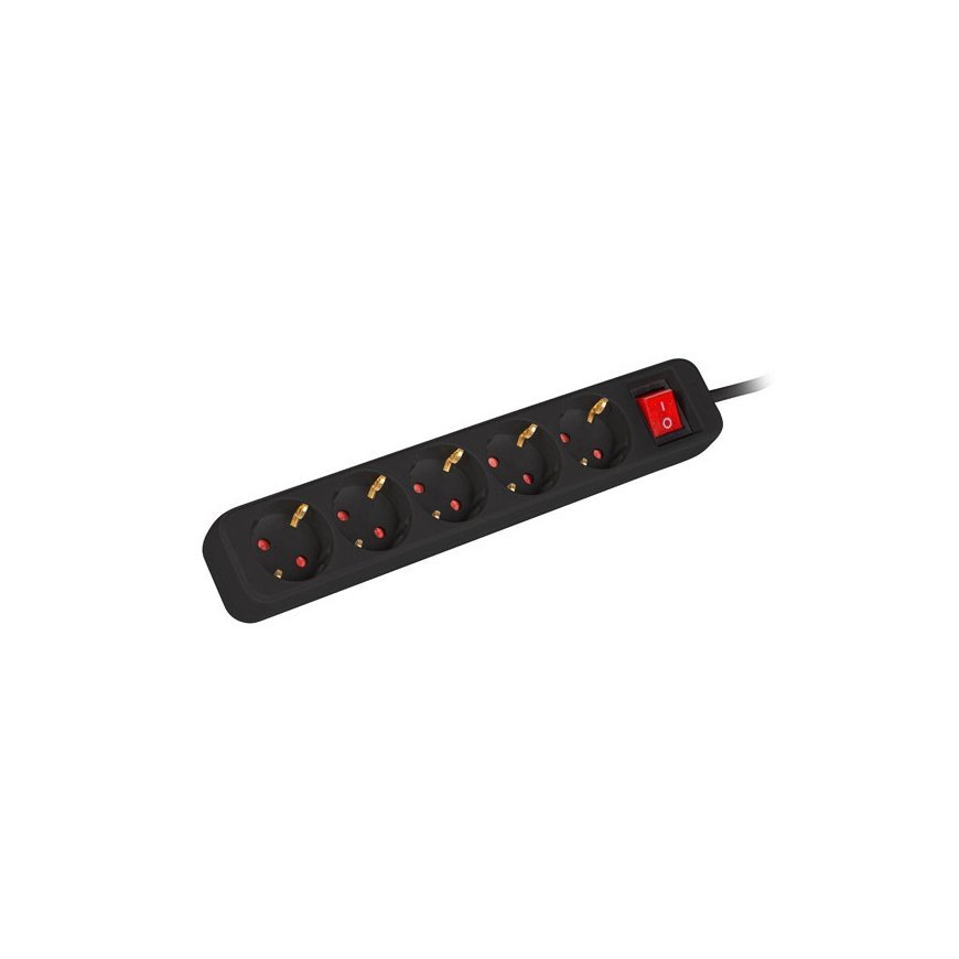 Lanberg PS1-05F-0300-BK pagarinātājs 3 m 5 Maiņstrāvas izvade (-s) Iekštelpas Melns – 4