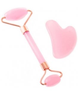 Pink Gua Sha Stone Pink Massager Set
