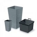 Prosperplast FURU SQUARE flower pot - concrete Prosperplast FURU SQUARE flower pot - concrete