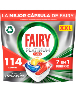 Fairy Platinum Plus All In One Lemon Indaplovių Tabletės, 114 vnt.