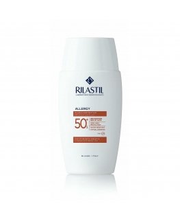 Rilastil Sun System Allergy 100 Ultrafluid Spf50+ face emulsion protecting sensitive skin from UVA UVB AND HEV rays 50ml