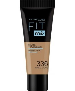 Maybelline Maybelline, Fit Me Matte + Poreless, Skystas makiažo pagrindas, 336, Šilta alyvuogė, 30 ml Moterims
