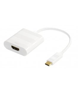 Deltaco USBC-HDMI1 видео кабель адаптер 0,1 m USB Type-C HDMI Белый