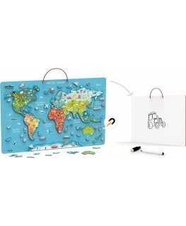 Viga Toys Educational/drawing hanging board with magnetic world map and accessories 106 pcs Viga