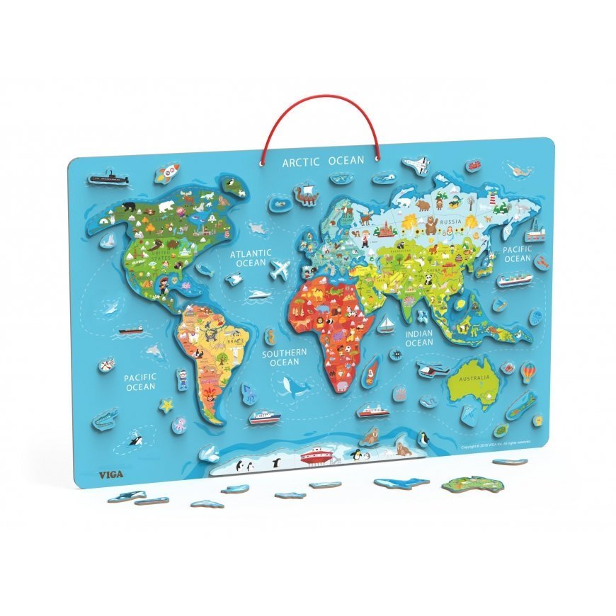 Viga Toys Educational/drawing hanging board with magnetic world map and accessories 106 pcs Viga – 2