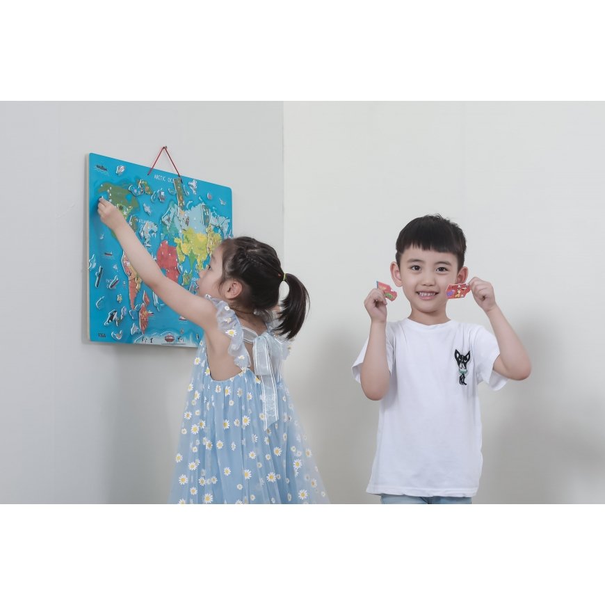 Viga Toys Educational/drawing hanging board with magnetic world map and accessories 106 pcs Viga – 5