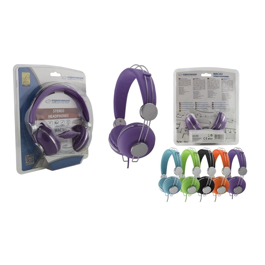 Esperanza EH149V austiņas un brīvroku komplekts Vadu Mūzika Violets – 3