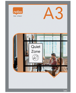Nobo Infotavle magnetic/selvklæb A3 silver (2)