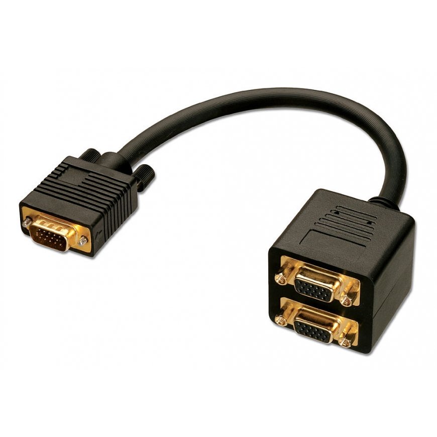 Lindy 41214 VGA kabelis 0,18 m VGA (D-Sub) Melns