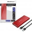 Qoltec Obudowa | kieszeń na disk M.2 SSD | SATA | NGFF | USB 3.0 | Superspeed 5Gb/s | 2TB | Czerwona