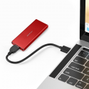Qoltec Obudowa | kieszeń na disk M.2 SSD | SATA | NGFF | USB 3.0 | Superspeed 5Gb/s | 2TB | Czerwona