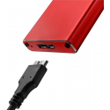 Qoltec Obudowa | kieszeń na disk M.2 SSD | SATA | NGFF | USB 3.0 | Superspeed 5Gb/s | 2TB | Czerwona