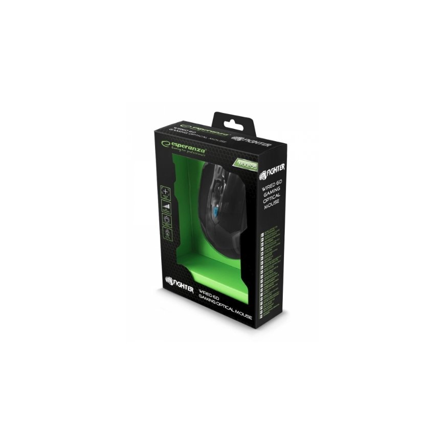 Esperanza EGM205B mouse Right-hand USB Type-A Optical 2400 DPI – 4