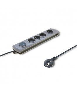 Qoltec 50164 pārsprieguma aizsargs Pelēks 4 Maiņstrāvas izvade (-s) 230 V 2,5 m