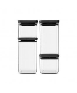 Brabantia Tasty+ jar Square Plastic Black, Transparent