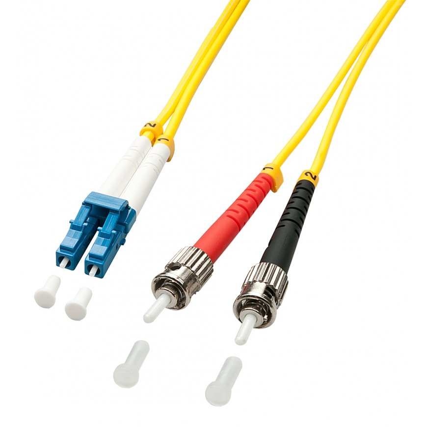 Lindy 5.0m OS2 LC - ST Duplex InfiniBand/fibre optic cable 5 m Желтый