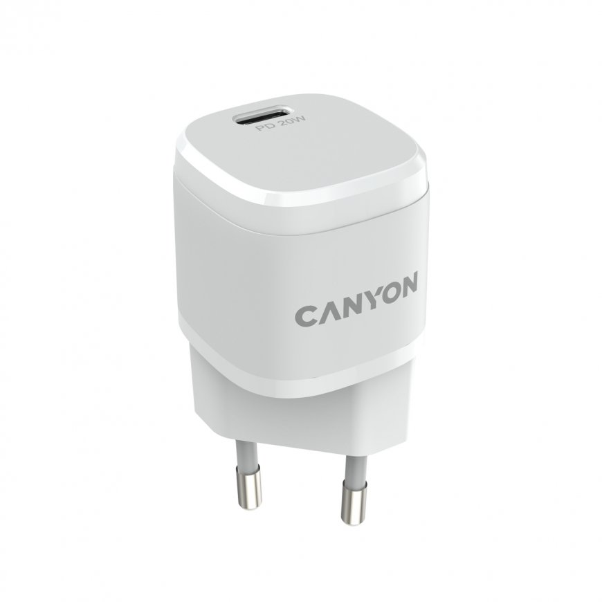 Canyon CNE-CHA20W05 mobiililaitteen laturi Universaali Valkoinen AC Sisätila