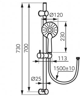 Shower set Ferro Phila N375BL-B