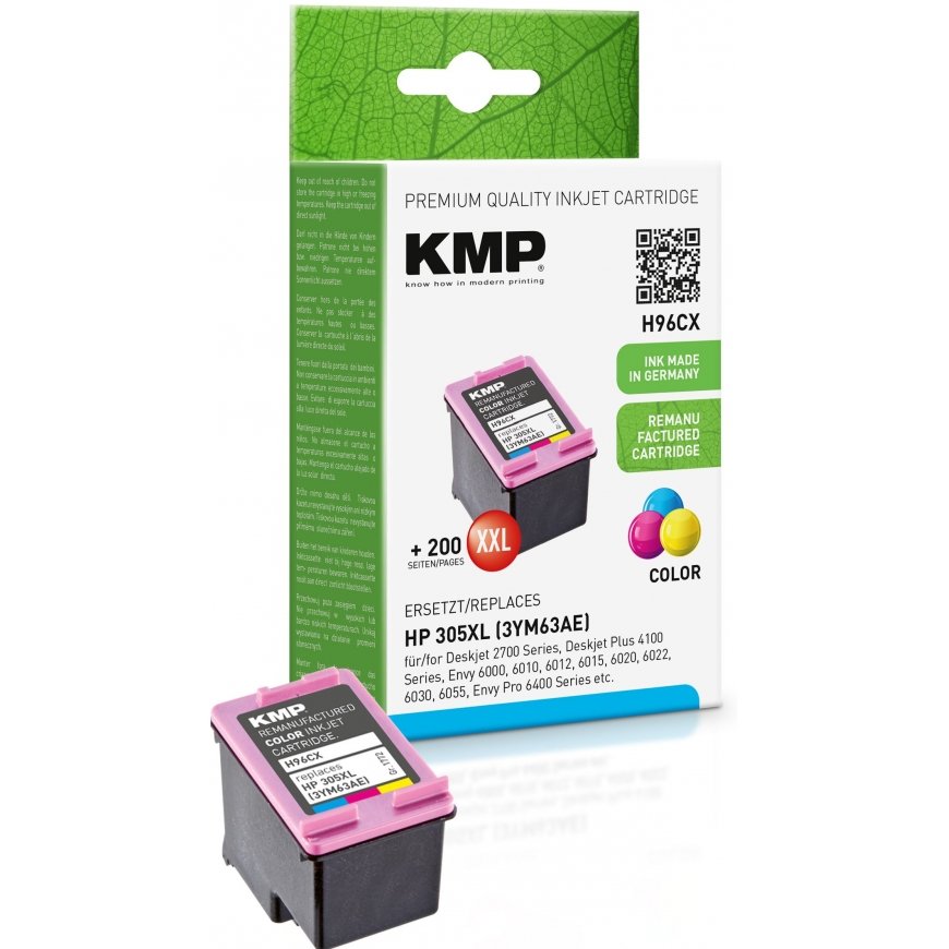 KMP SINGLEPACK H96CX струйный картридж 1 шт Совместимый Высокая (XL) Голубой, Пурпурный, Желтый