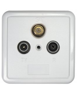 Axing SSD 2-10 socket-outlet SAT + TV + Radio White