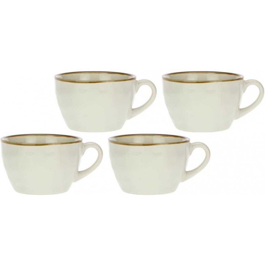 Rose&Tulipani Set of 4 kubków śniadaniowych Concerto Avorio - Kość słoniowa, 420 ml