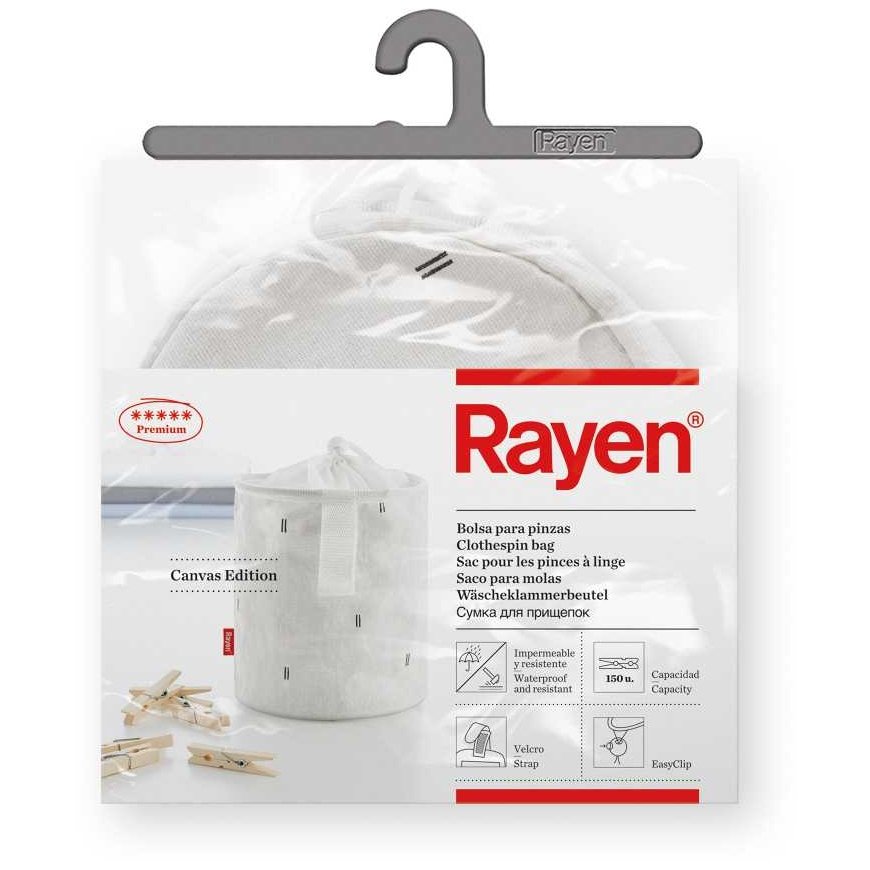 Koszyk na klamerki do prania Rayen - 15 cm, White – 2