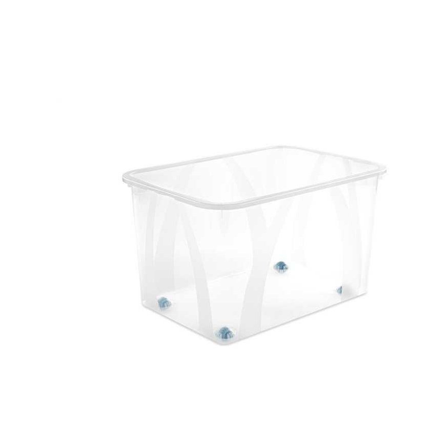 Storage box with lid ROTHO LONA, 50 l, transparent – 2