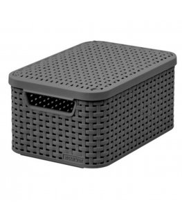 Curver 205841 Rattan style storage basket Dark Gray High quality