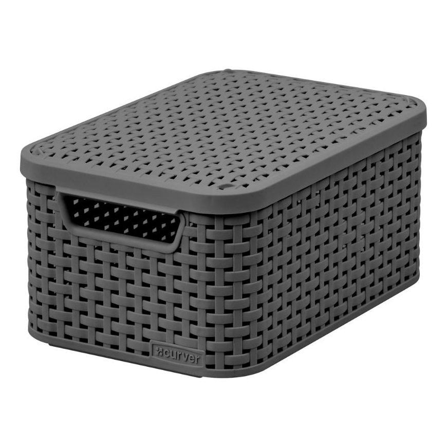 Curver 205841 Rattan style storage basket Dark Gray High quality – 2
