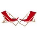 Woodok 2 Comfortable Wooden Deck Chairs, Loungers Ideal for the Beach, Balcony, Terrace, Raudona Colour Woodok 2 Comfortable Wooden Deck Chairs, Loungers Ideal for the Beach, Balcony, Terrace, Raudona Colour