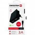 Swissten Travel Charger USB 3А / 15W With USB-C Cable 1.2m Swissten Travel Charger USB 3А / 15W With USB-C Cable 1.2m