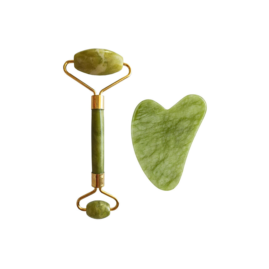 Palsar 7 Light Green Xiuyan Jade Roller & Gua Sha Set (žalias xiuyan jadeite) – 2