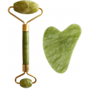 Palsar 7 Light Green Xiuyan Jade Roller & Gua Sha Set (žalias xiuyan jadeite) Palsar 7 Light Green Xiuyan Jade Roller & Gua Sha Set (žalias xiuyan jadeite)
