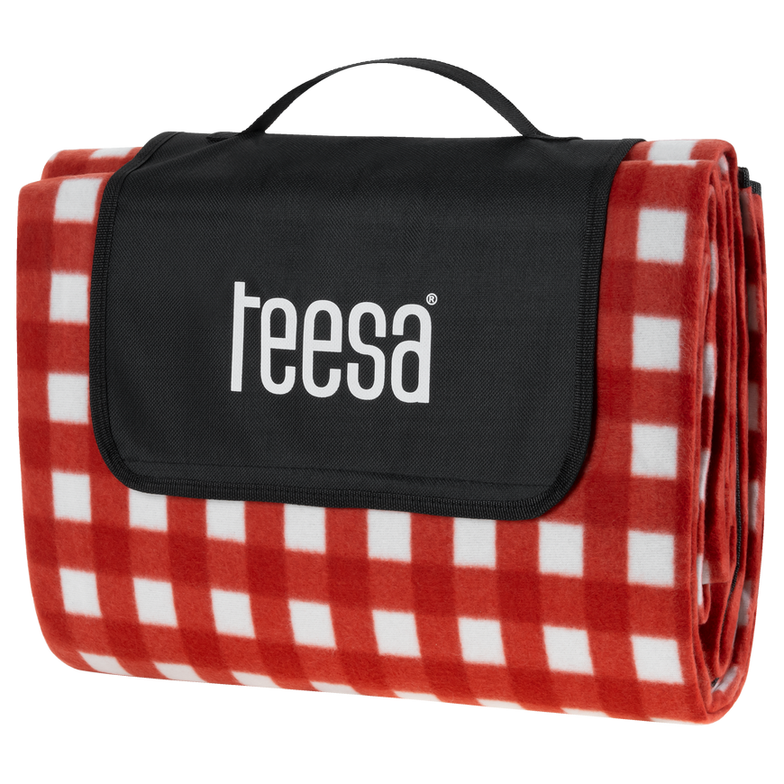 Koc mata piknikowa with insulation 200x300 cm TEESA - red check – 3