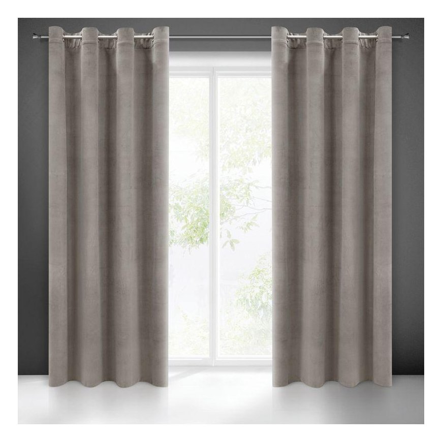 Night curtains Eurofirany Milo, gray, 140x250 cm