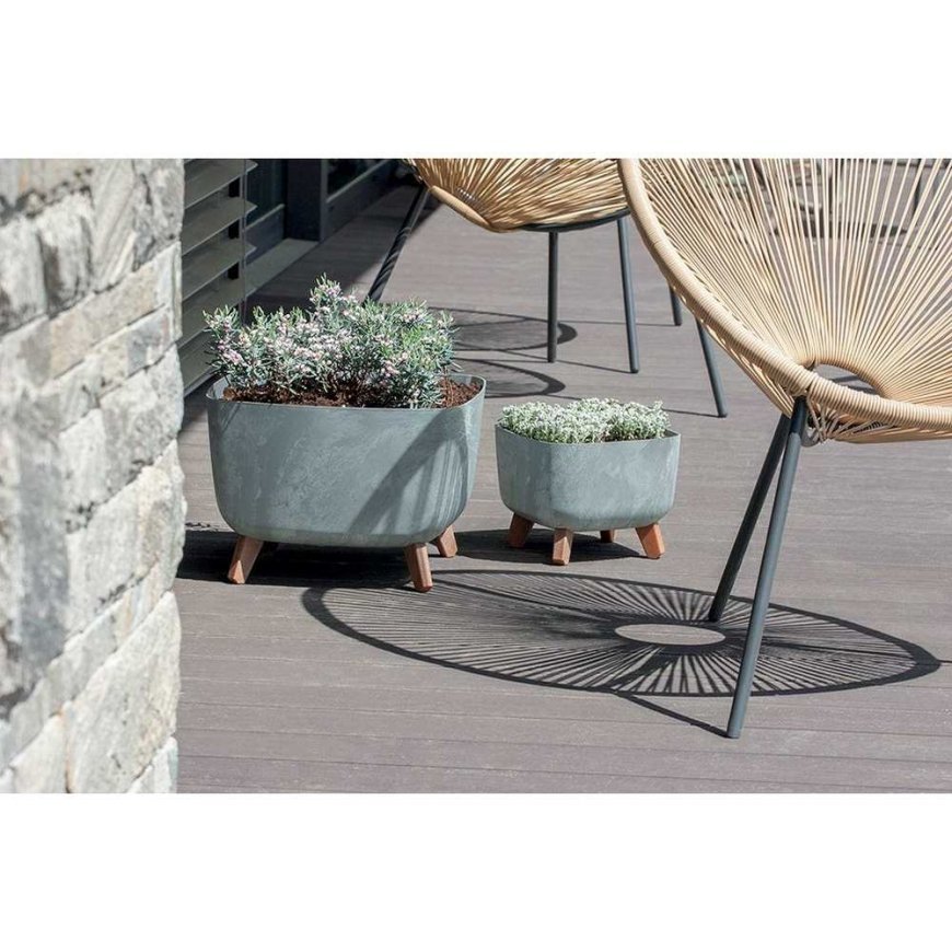 Prosperplast GRACIA SQUARE CONCRETE EFFECT FLOWER POT 39x39CM – 2