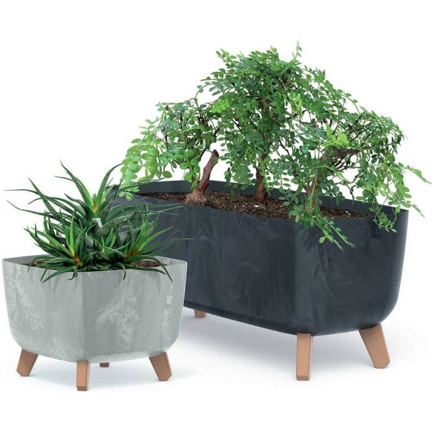 Prosperplast GRACIA SQUARE CONCRETE EFFECT FLOWER POT 39x39CM – 3