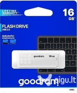 GOODRAM FLASHDRIVE 16GB UME2 USB 2.0 VALGE
