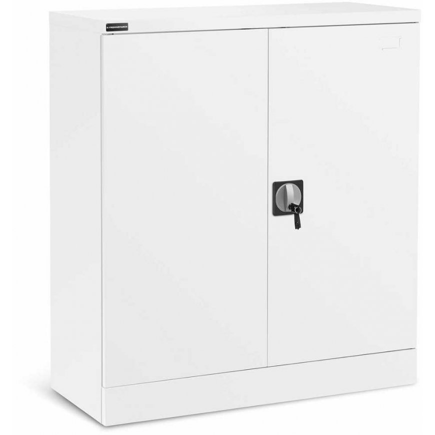 Frommstarck Szafka metal sp. biurowa na dokumenty akta su zamkiem na klucz 2-półkowa WHITE