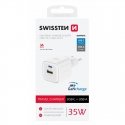 Swissten Travel Charger GaN USB-C 35W PD / USB-A 27W QC Swissten Travel Charger GaN USB-C 35W PD / USB-A 27W QC